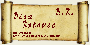 Miša Kolović vizit kartica
